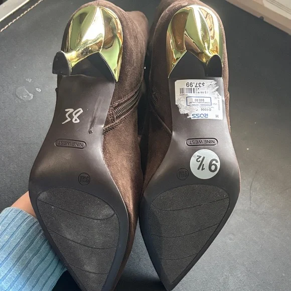 Nine West Dark Brown Ankle Booties - Picture 3 of 5